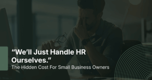 concept-stressed out small business owner due to DIY HR management